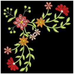 Elegant Flower Corners 2 08(Md) machine embroidery designs