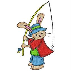 Fishing Bunnies 07 machine embroidery designs