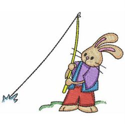 Fishing Bunnies 09 machine embroidery designs