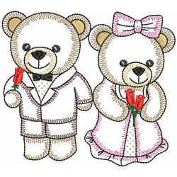 Vintage Bears In Love 03(Md) machine embroidery designs