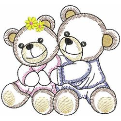 Vintage Bears In Love 04(Lg) machine embroidery designs