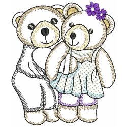 Vintage Bears In Love 08(Lg) machine embroidery designs