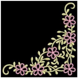 Elegant Flower Corners 3(Md) machine embroidery designs