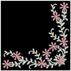 Elegant Flower Corners 3 10(Md) machine embroidery designs