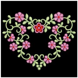 Heirloom Flower Heart 05(Md) machine embroidery designs