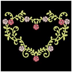 Heirloom Flower Heart 09(Md) machine embroidery designs