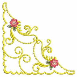 Decorative Rose Corner(Md) machine embroidery designs
