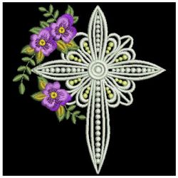Decorative Pansy Cross 02 machine embroidery designs
