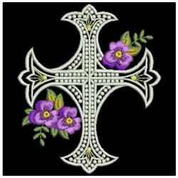 Decorative Pansy Cross 03 machine embroidery designs