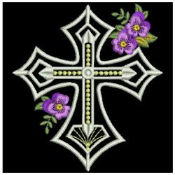 Decorative Pansy Cross 04 machine embroidery designs