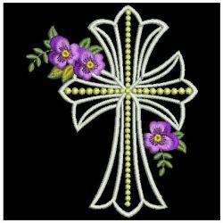 Decorative Pansy Cross 05 machine embroidery designs