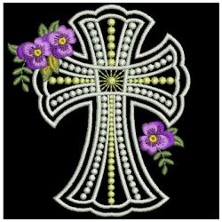 Decorative Pansy Cross 07 machine embroidery designs