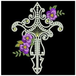 Decorative Pansy Cross 09 machine embroidery designs