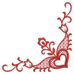 Redwork Heart Corners(Sm) machine embroidery designs