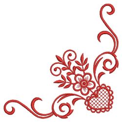 Redwork Heart Corners 03(Sm) machine embroidery designs