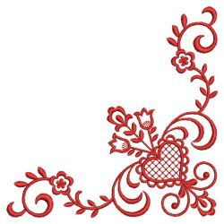 Redwork Heart Corners 04(Lg) machine embroidery designs