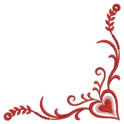 Redwork Heart Corners 06(Sm) machine embroidery designs