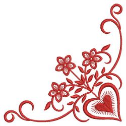 Redwork Heart Corners 07(Lg) machine embroidery designs