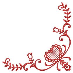 Redwork Heart Corners 09(Sm) machine embroidery designs