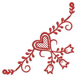 Redwork Heart Corners 10(Sm) machine embroidery designs