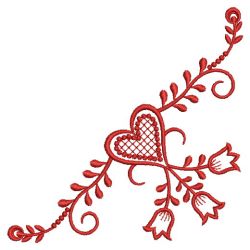 Redwork Heart Corners 10(Lg)