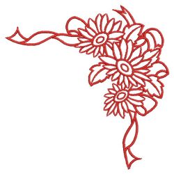 Satin Flower Corner 02(Sm) machine embroidery designs