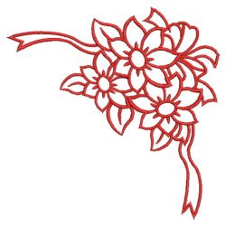 Satin Flower Corner 03(Lg) machine embroidery designs