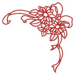 Satin Flower Corner 04(Md) machine embroidery designs