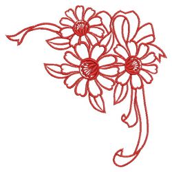 Satin Flower Corner 05(Sm) machine embroidery designs