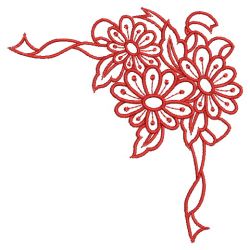 Satin Flower Corner 06(Lg) machine embroidery designs