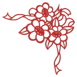Satin Flower Corner 07(Md) machine embroidery designs