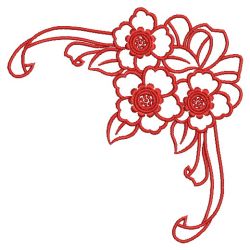 Satin Flower Corner 08(Sm) machine embroidery designs