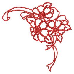 Satin Flower Corner 09(Lg) machine embroidery designs