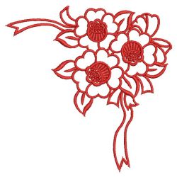 Satin Flower Corner 10(Sm) machine embroidery designs