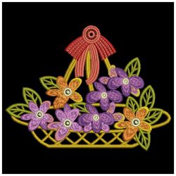 Elegant flower Baskets 01(Sm) machine embroidery designs