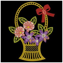 Elegant flower Baskets 03(Md) machine embroidery designs