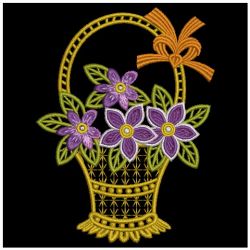 Elegant flower Baskets 05(Sm) machine embroidery designs