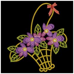 Elegant flower Baskets 06(Sm) machine embroidery designs