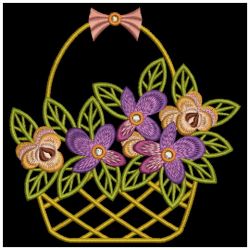 Elegant flower Baskets 07(Md) machine embroidery designs