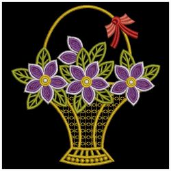 Elegant flower Baskets 08(Lg) machine embroidery designs