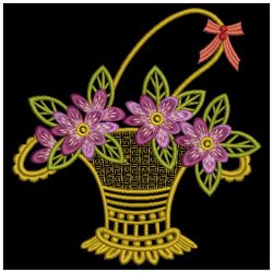 Elegant flower Baskets 09(Sm) machine embroidery designs