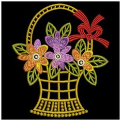 Elegant flower Baskets 10(Sm) machine embroidery designs