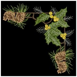 Christmas Pinecone Corners 02(Md) machine embroidery designs