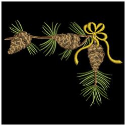 Christmas Pinecone Corners 04(Sm) machine embroidery designs