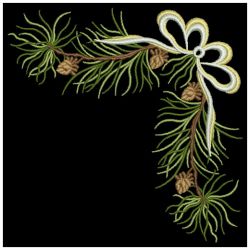 Christmas Pinecone Corners 06(Sm) machine embroidery designs