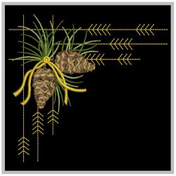 Christmas Pinecone Corners 08(Md) machine embroidery designs