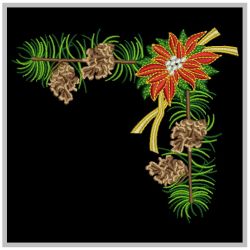 Christmas Pinecone Corners 09(Sm) machine embroidery designs