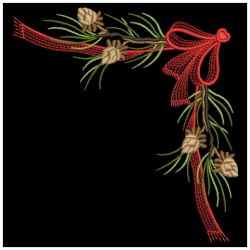 Christmas Pinecone Corners 10(Md) machine embroidery designs