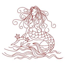 Redwork Mermaids 01(Sm) machine embroidery designs