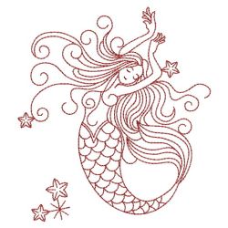 Redwork Mermaids 02(Lg) machine embroidery designs